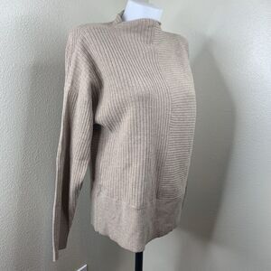 Modern Citizen Sweater Womens Sz M Mock Neck Ribbed Long Sleeve Pullover Brown